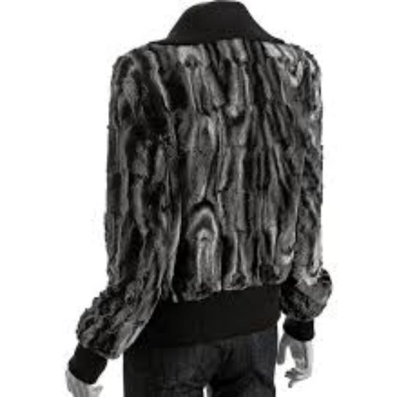 Via Spiga Marble Faux Fur Isabetta  Bomber Jacket - Picture 6 of 11